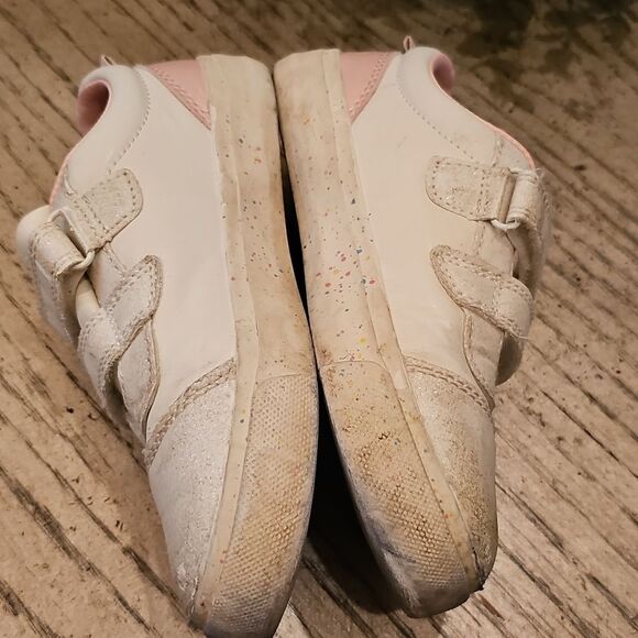 Kids Pink and White Velcro Sneaker Size 11 - Picture 3 of 7